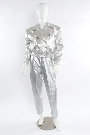 Leather Bomber Jacket & Pant Set