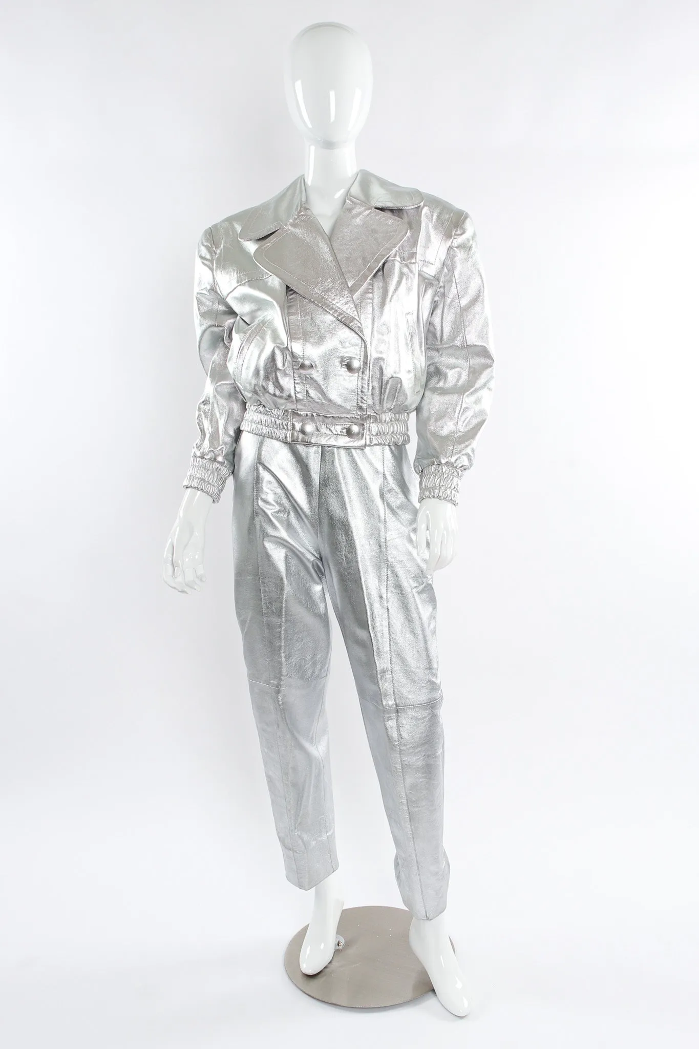 Leather Bomber Jacket & Pant Set