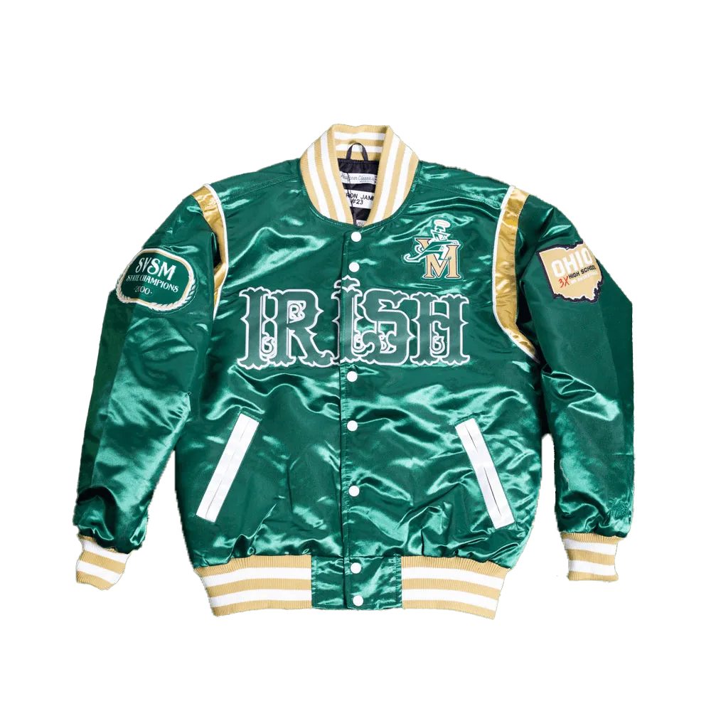 LEBRON JAMES IRISH HIGH SCHOOL GREEN SATIN JACKET