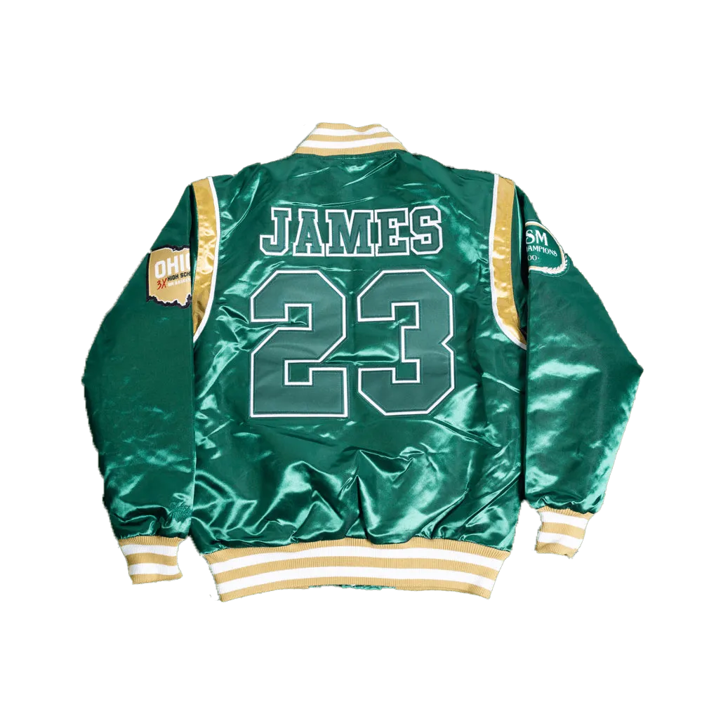 LEBRON JAMES IRISH HIGH SCHOOL GREEN SATIN JACKET