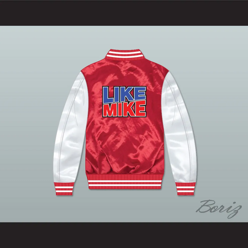 Like Mike 23 Red/ White Varsity Letterman Satin Bomber Jacket