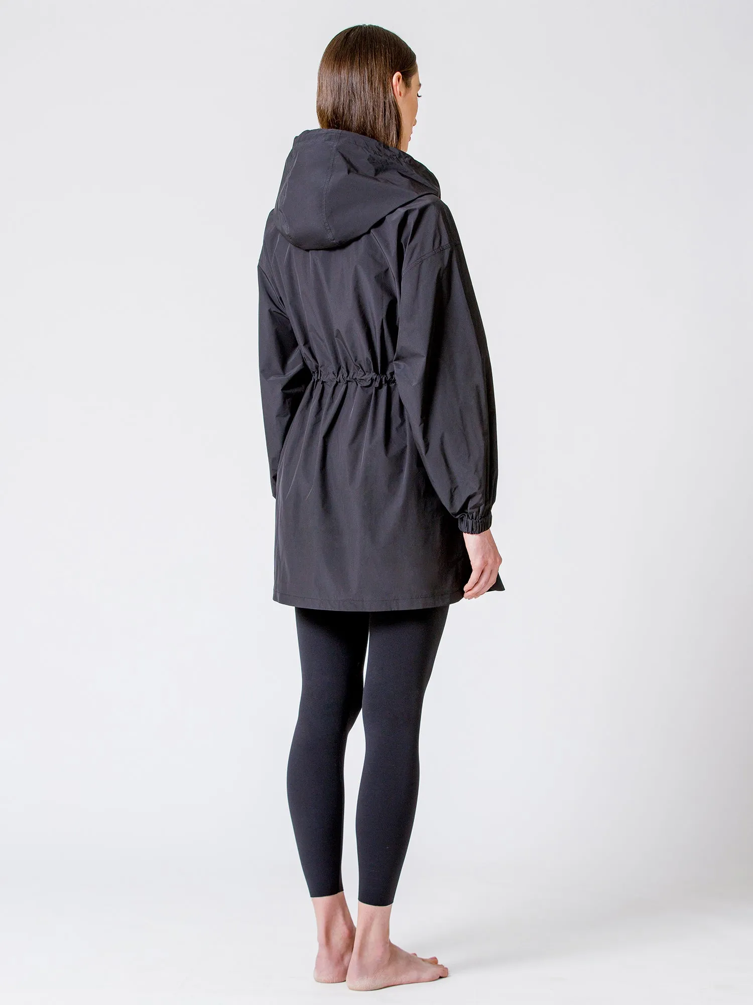 LONG HOODED ZIP UP WINDBREAKER
