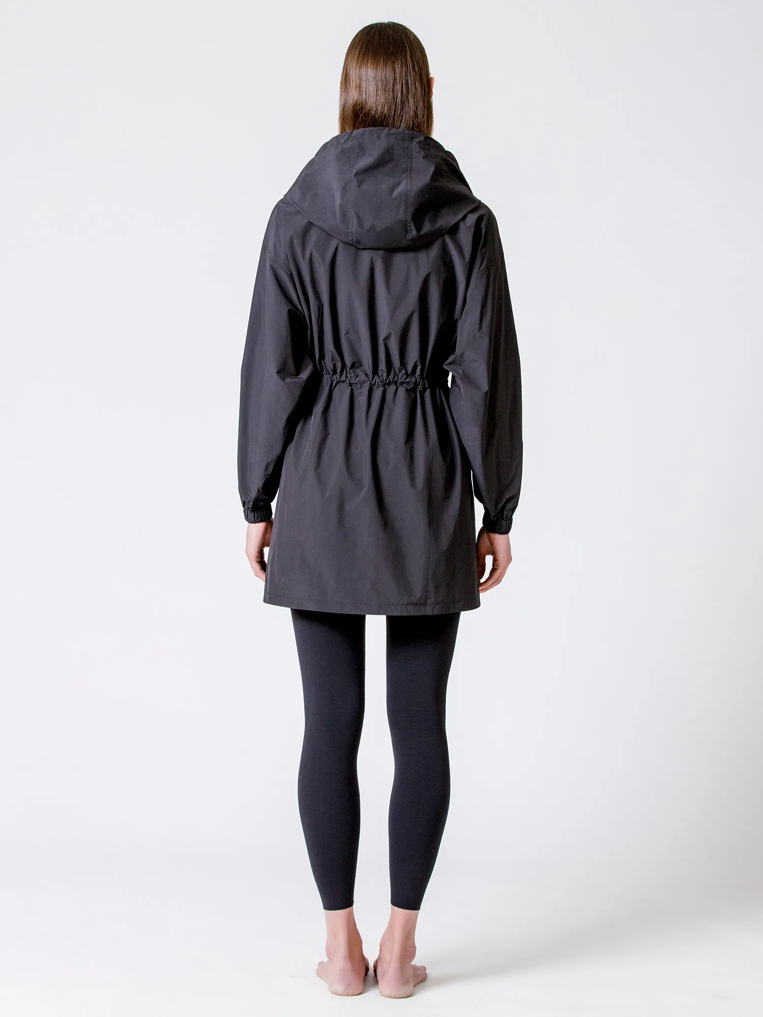 LONG HOODED ZIP UP WINDBREAKER