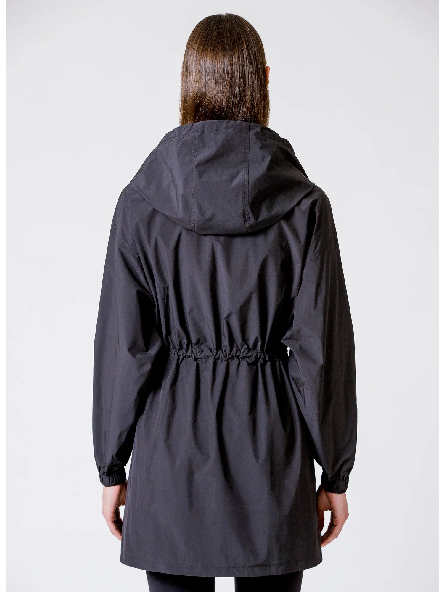 LONG HOODED ZIP UP WINDBREAKER
