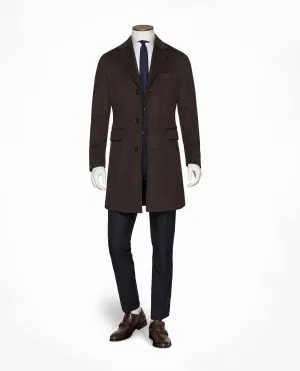 Loro Piana 365 Dark Brown Fine Merino Brushed Wool Mélange
