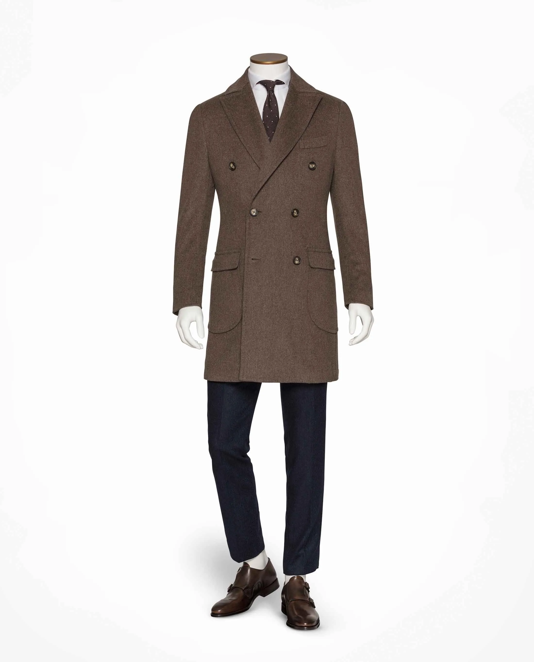 Loro Piana 365 Mid Brown Fine Merino Brushed Wool Mélange