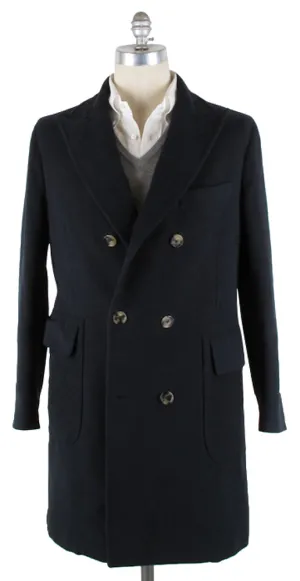 Luigi Borrelli Navy Blue Coat – Size: 40 US / 50 EU