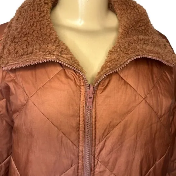 Madewell reversible sherpa quilted puffer insulated full zip jacket coat large