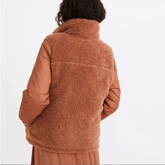 Madewell reversible sherpa quilted puffer insulated full zip jacket coat large