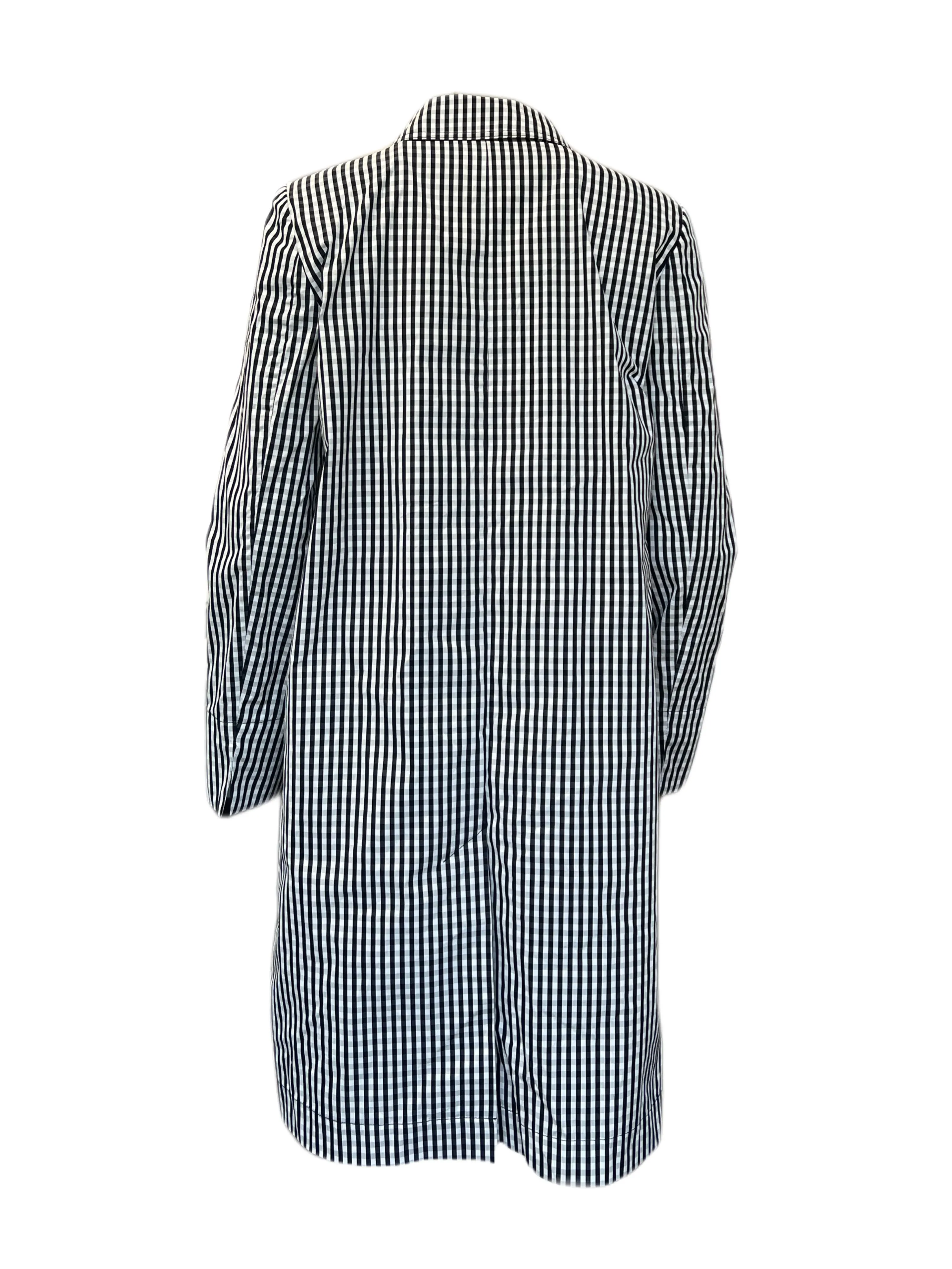Marella By Max Mara Women's Black Marna Plaid Rain Coat Size  8 NWT