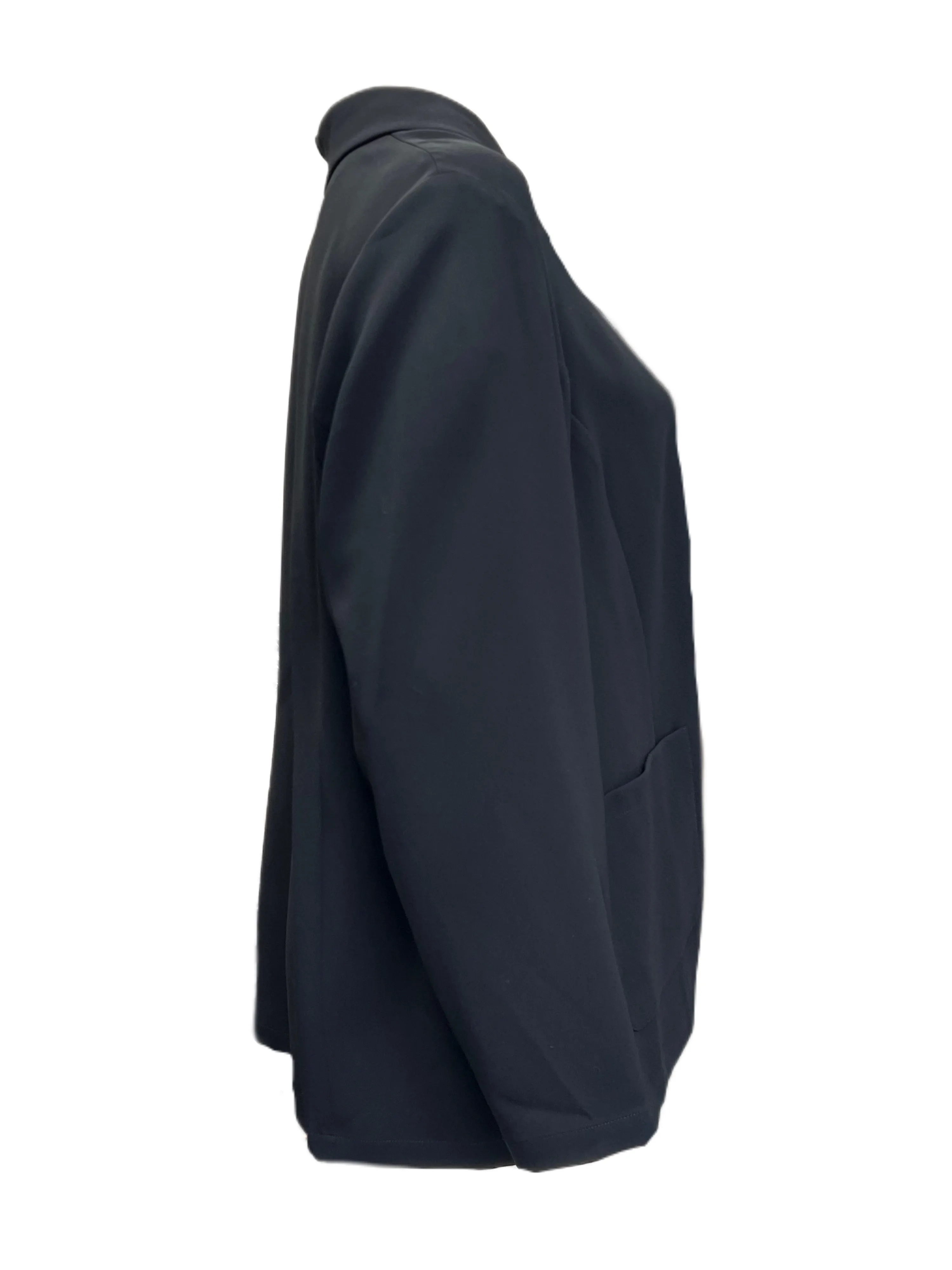 Marina Rinaldi Women's Black Carnet Open Front Jacket NWT