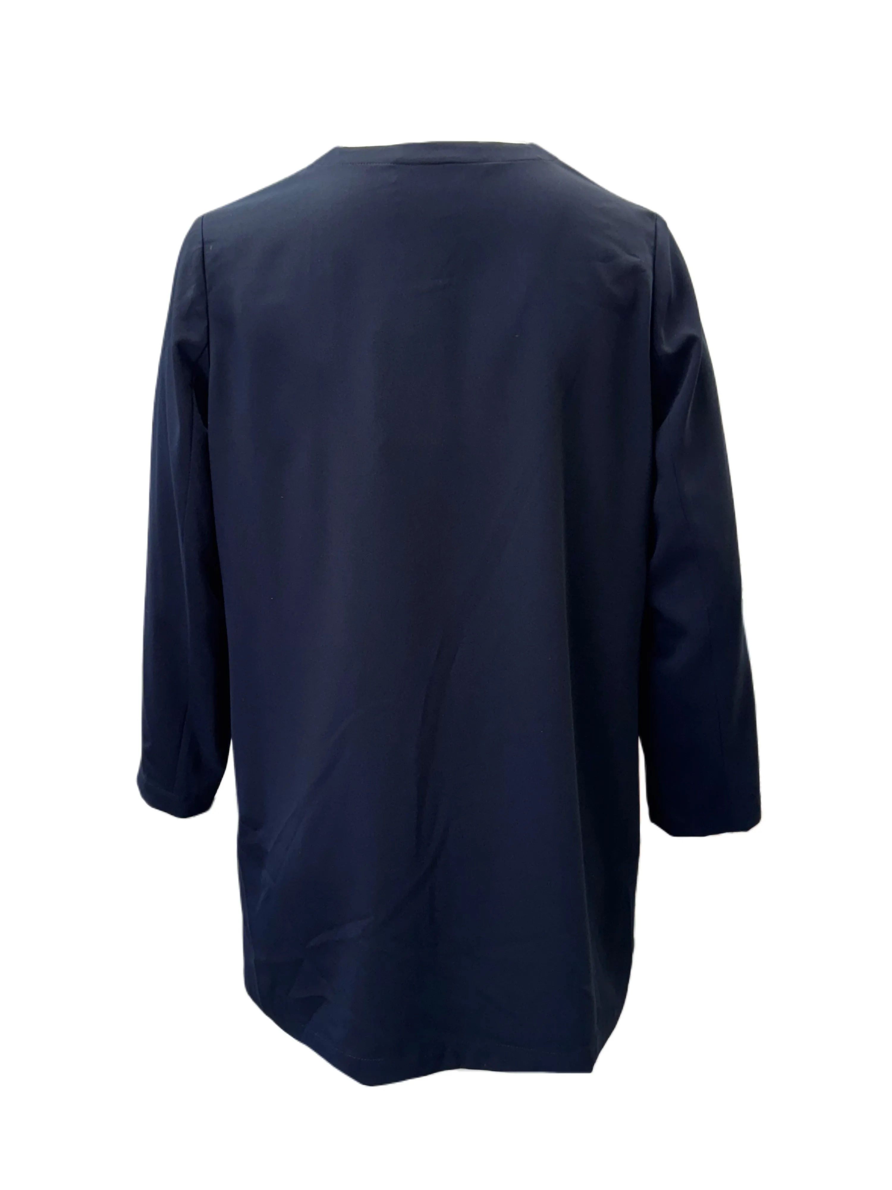 Marina Rinaldi Women's Navy Fabriano Open Front Jacket NWT