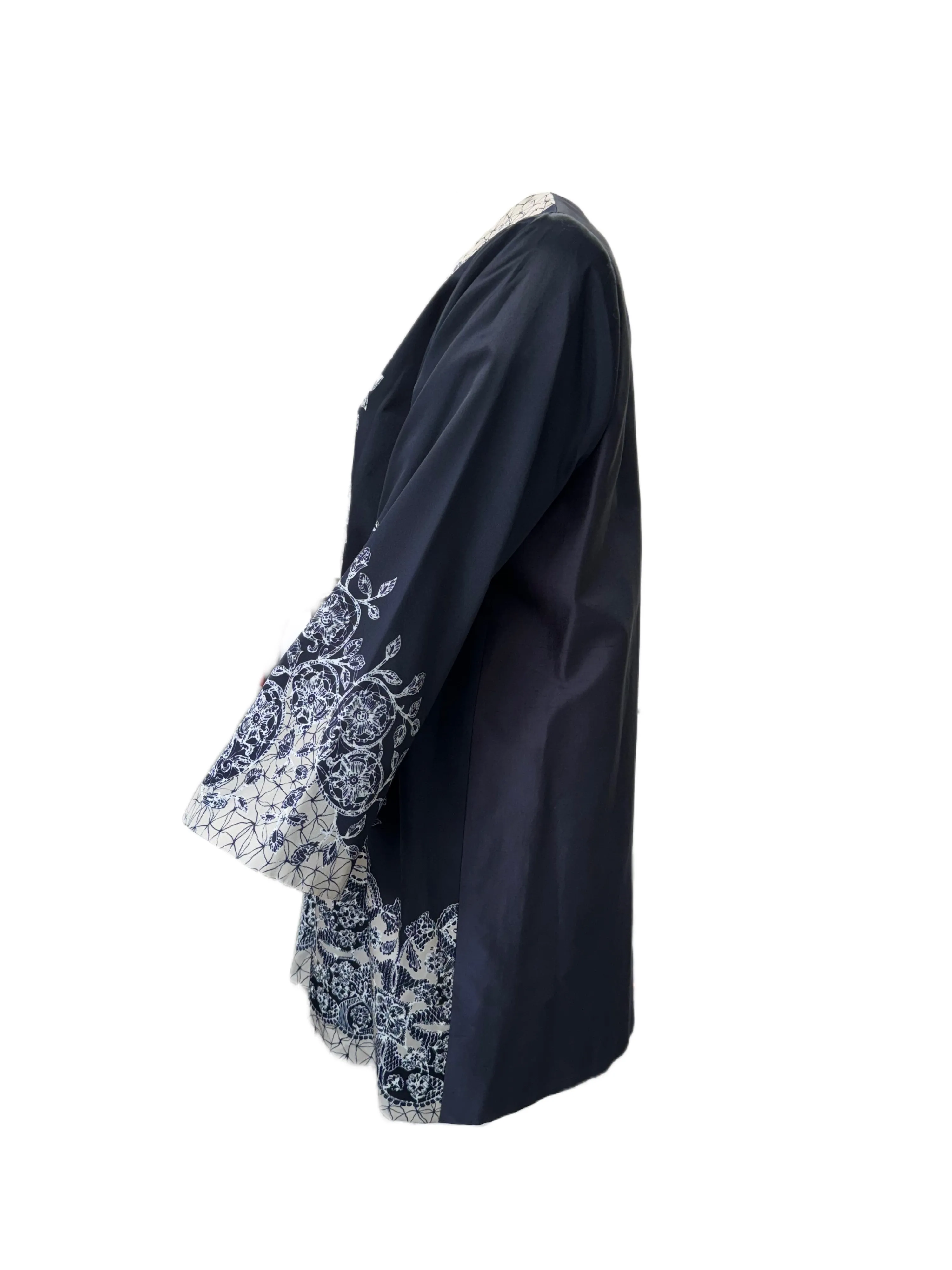 Marina Rinaldi Women's Navy Tigrotto Hook Closure Jacket NWT