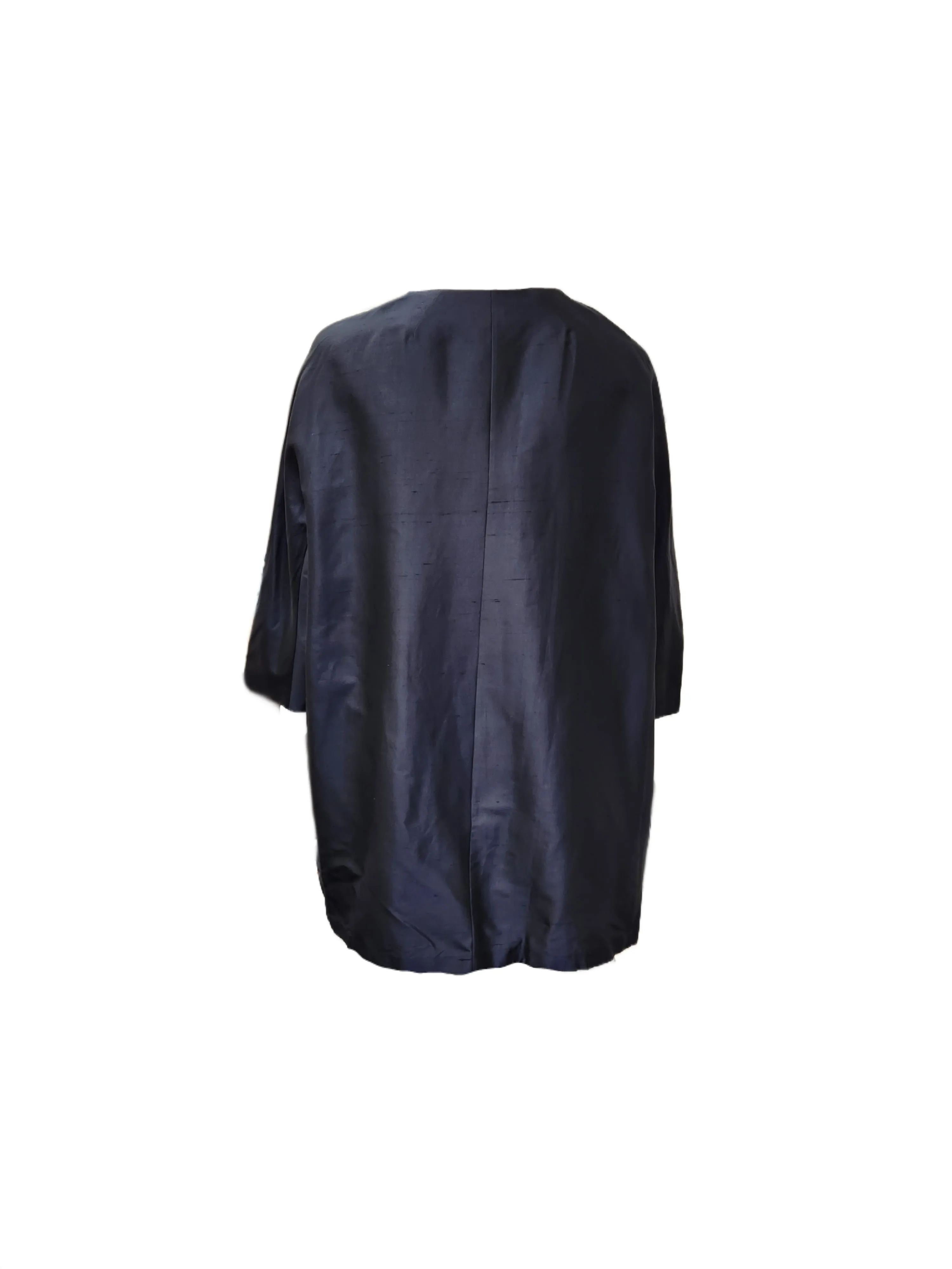 Marina Rinaldi Women's Navy Trattino Hooks Closure Jacket Size 24W/33 NWT