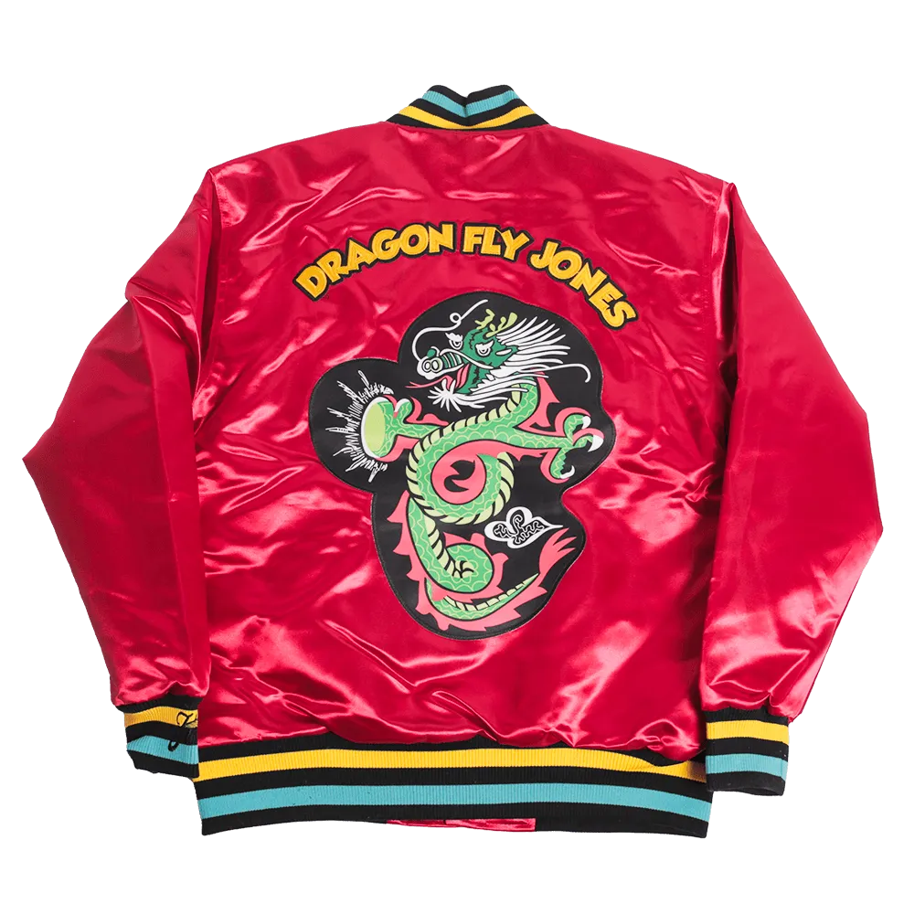 MARTIN DRAGON FLY JONES SATIN JACKET RED
