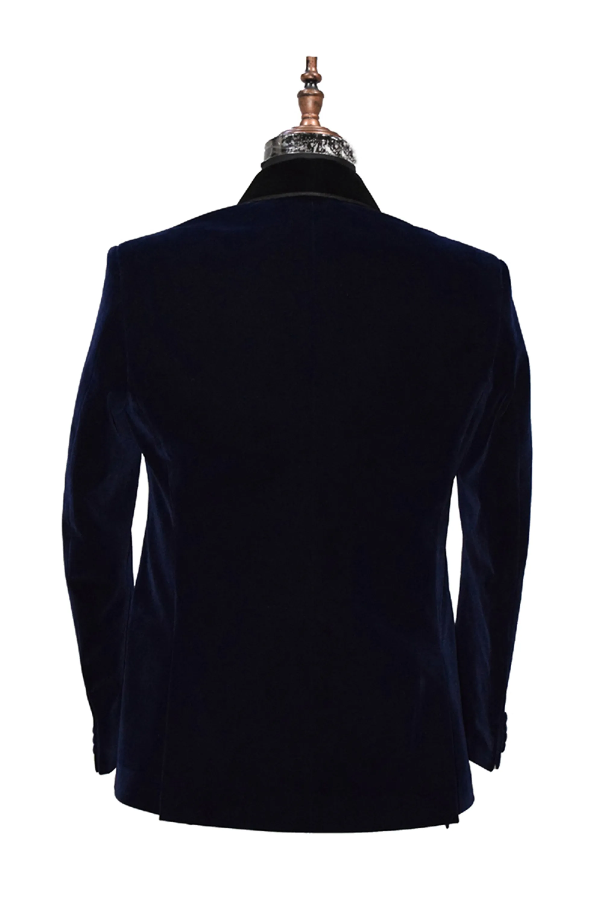 Men Navy Blue Smoking Jacket Dinner Party Wear Coats
