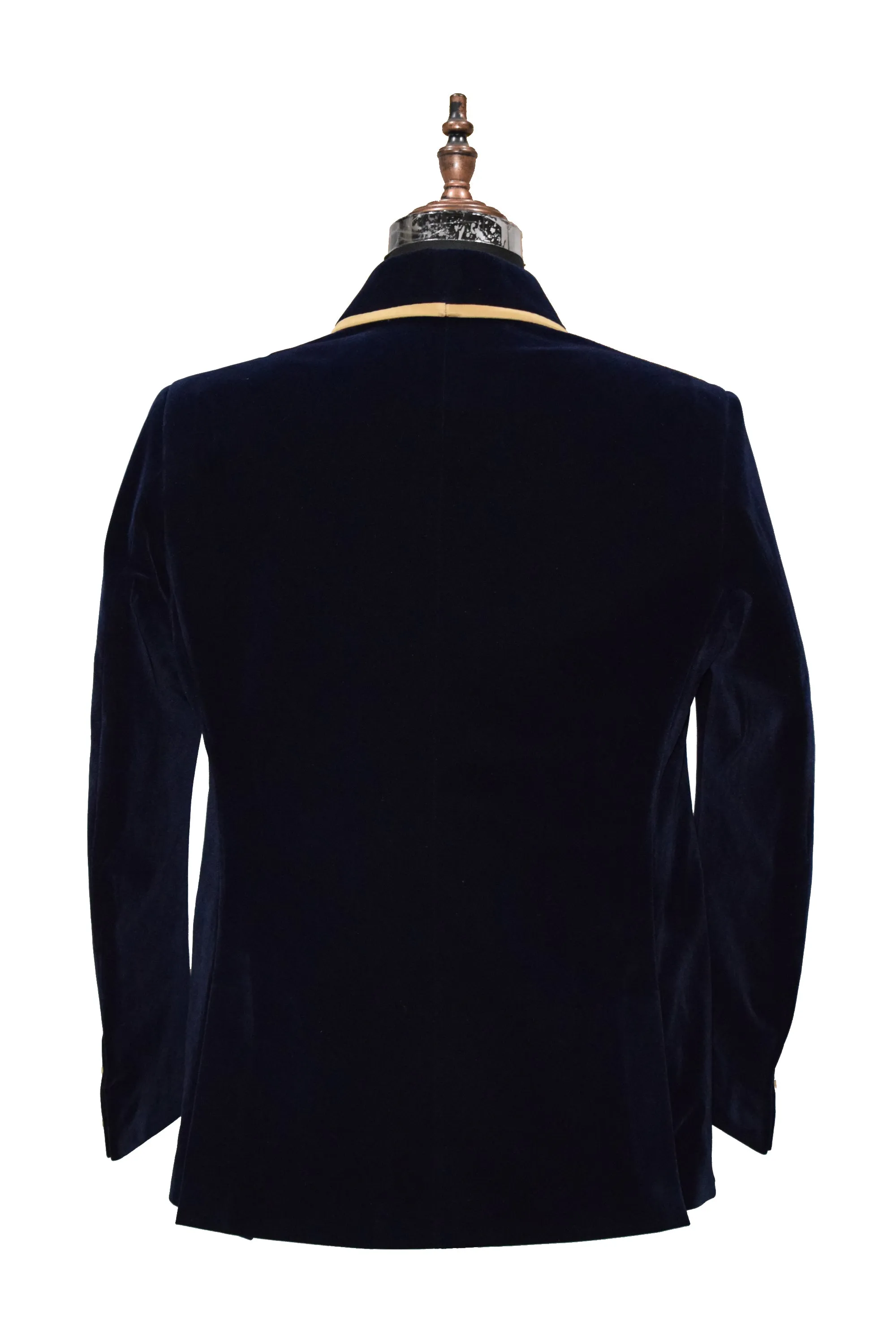 Men Navy Blue Smoking Jacket Dinner Wedding Coats