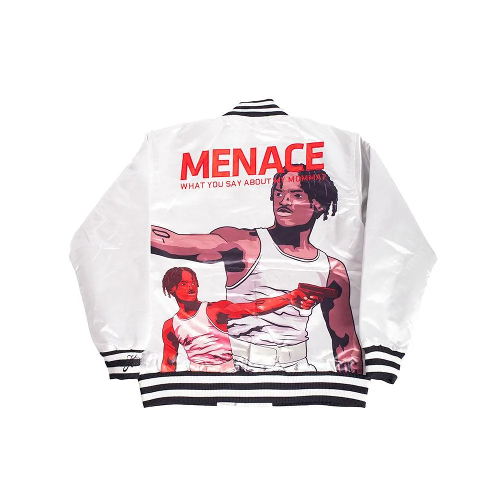 MENACE TO SOCIETY SATIN JACKET WHITE