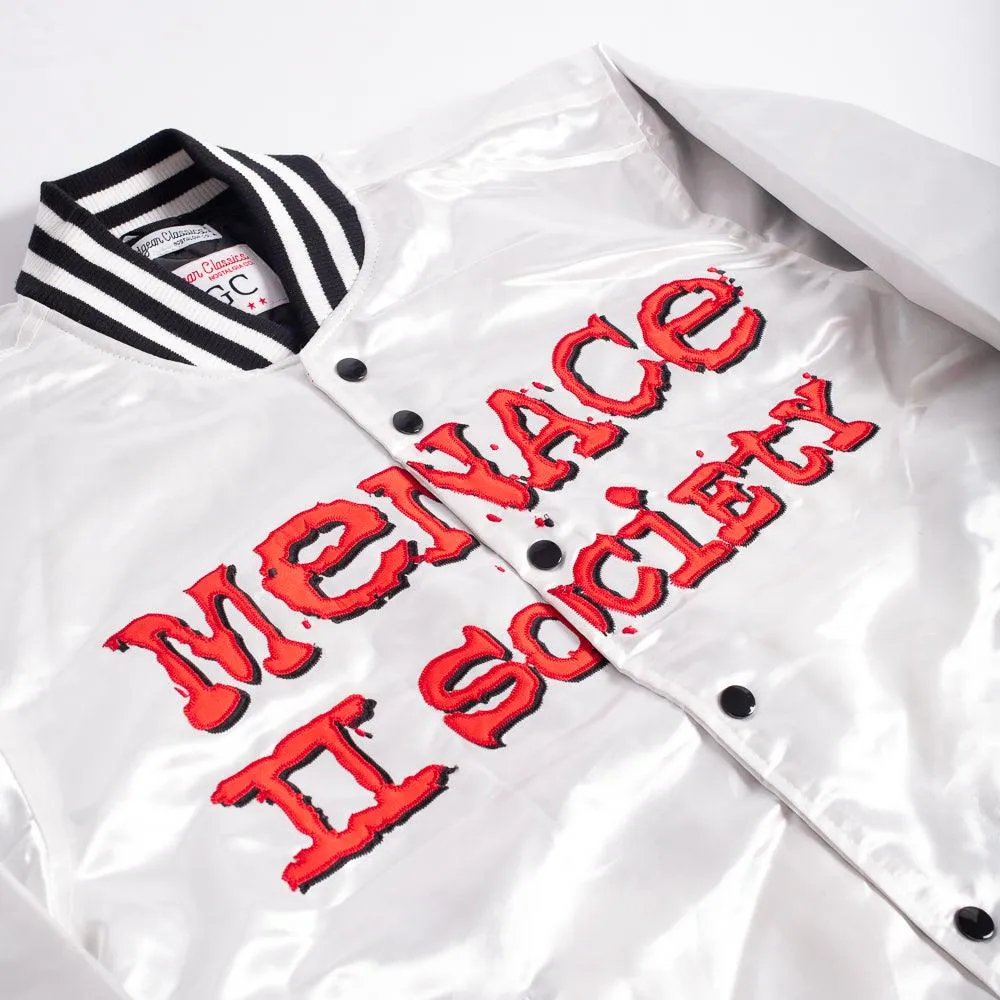 MENACE TO SOCIETY SATIN JACKET WHITE