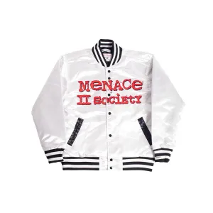 MENACE TO SOCIETY SATIN JACKET WHITE
