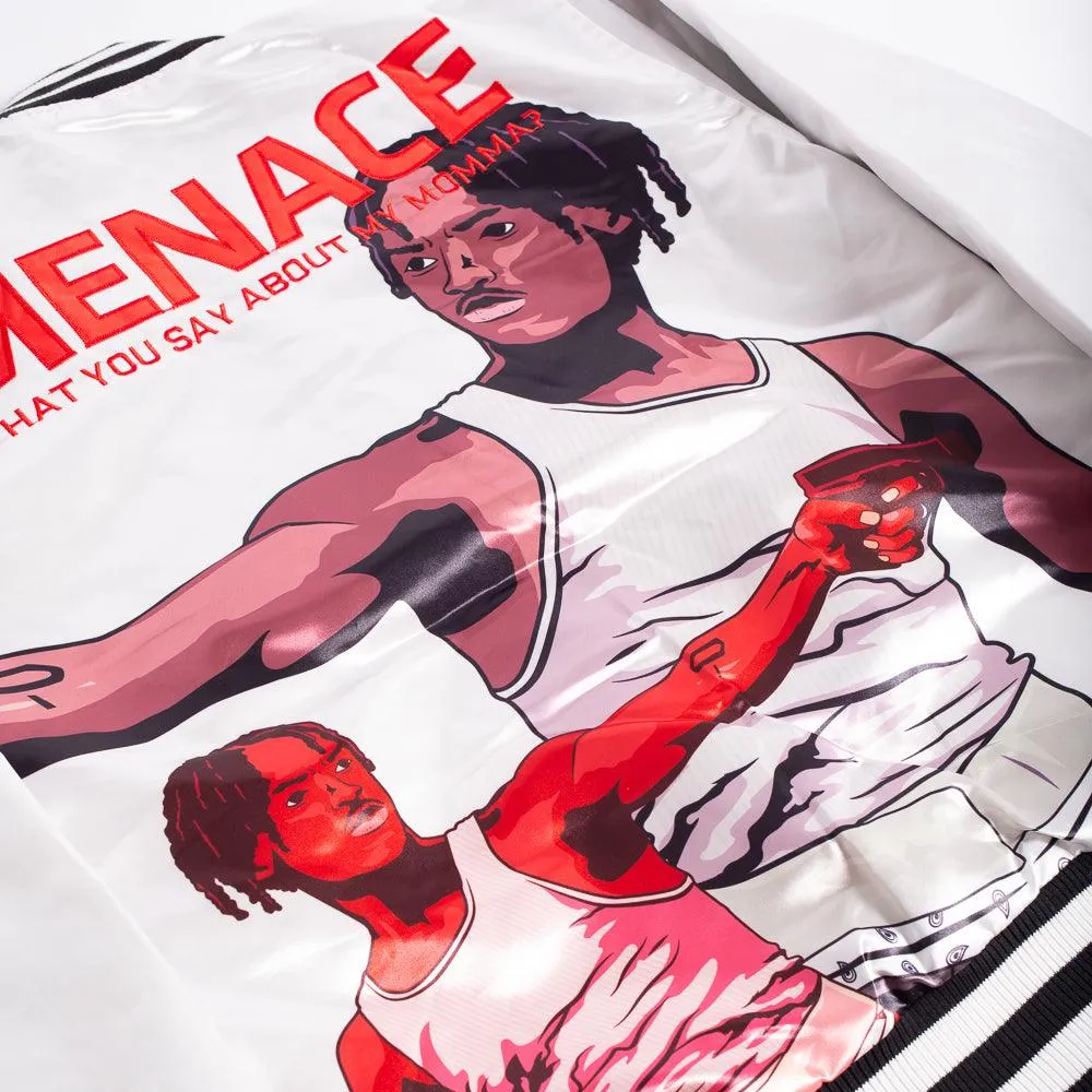 MENACE TO SOCIETY SATIN JACKET WHITE