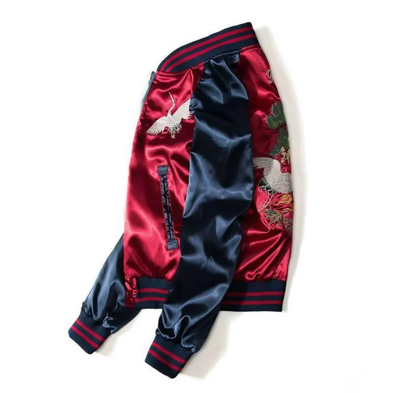 Men's Bomber Jacket Satin Double-sided