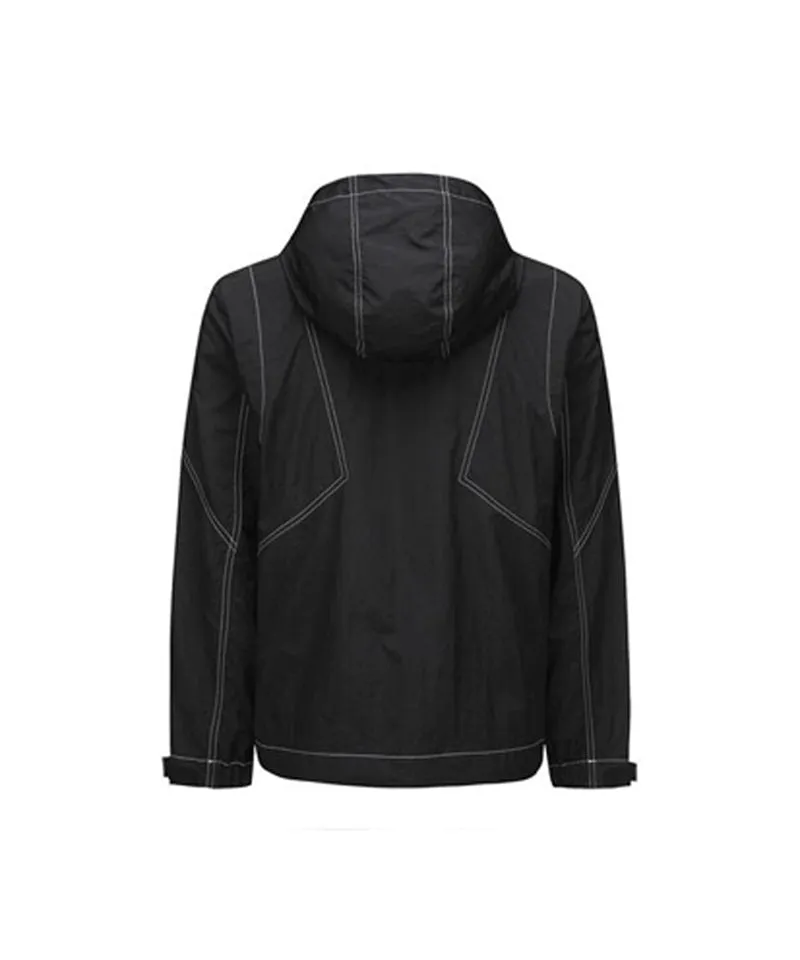 Men's Hoody Windbreaker Jacket - Black
