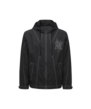 Men's Hoody Windbreaker Jacket - Black