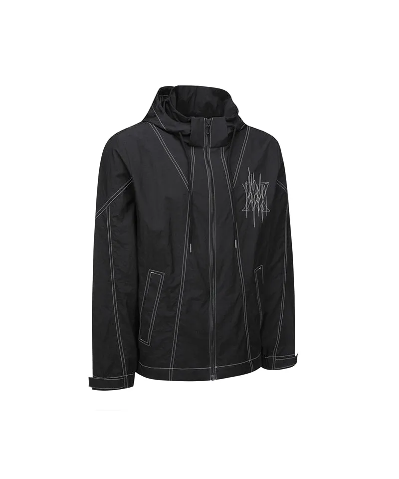 Men's Hoody Windbreaker Jacket - Black