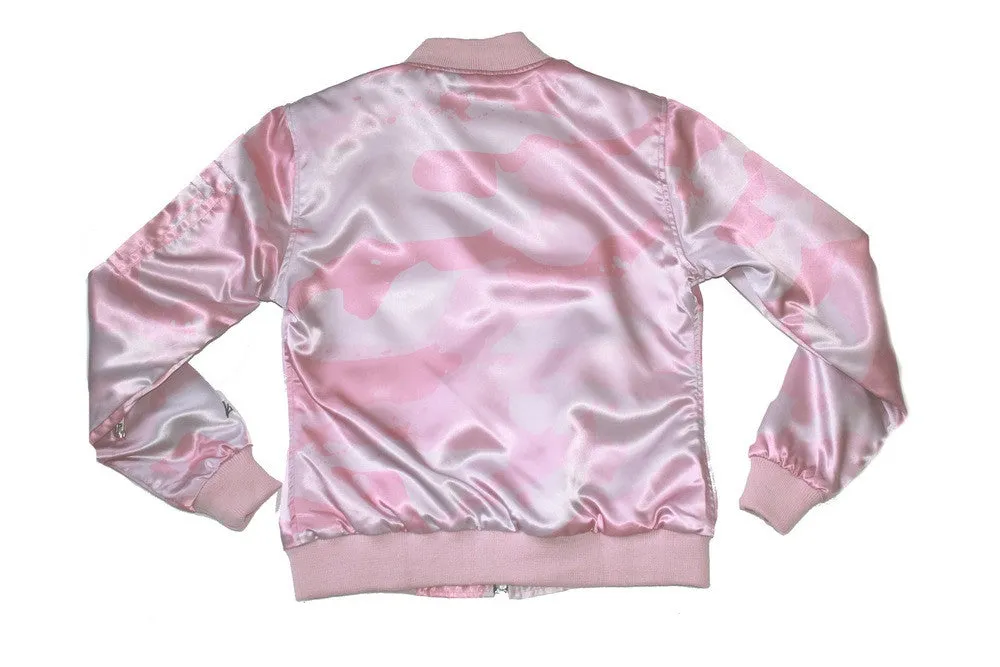 Men's Splatter Camo Bomber in Pink