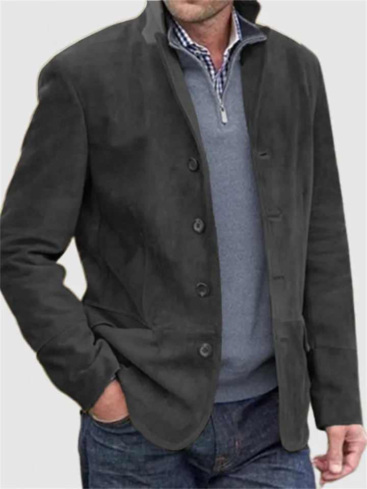 Men's Vintage British Style Button Up Blazer Jacket
