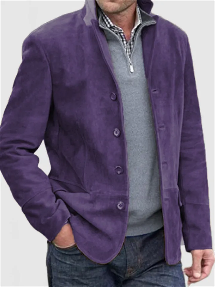 Men's Vintage British Style Button Up Blazer Jacket