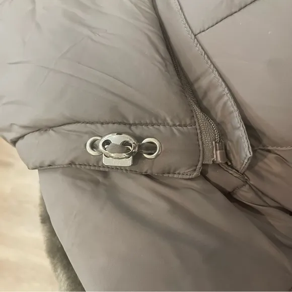 MICHAEL KORS Down Filled Quilted Puffer Parka Coat - Gray Size S