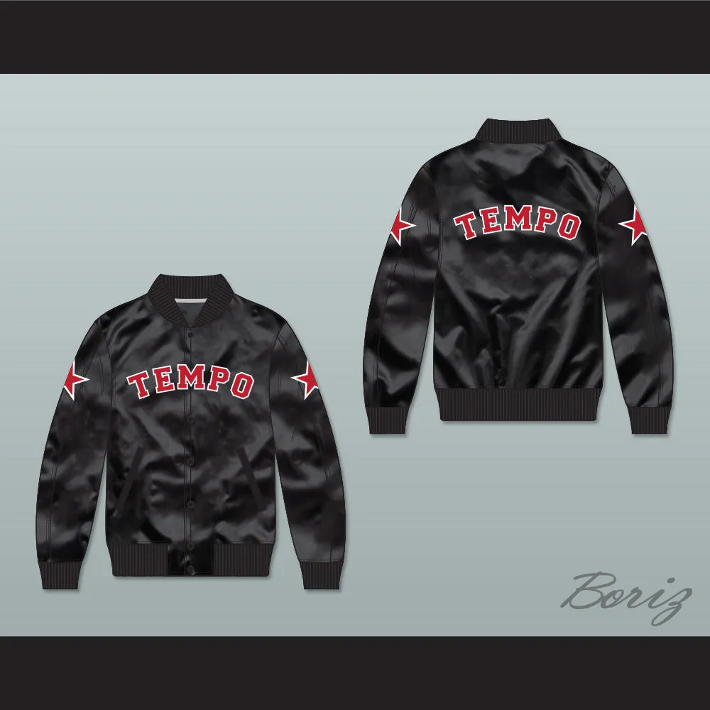 Missy Elliott Tempo Black Varsity Letterman Satin Bomber Jacket