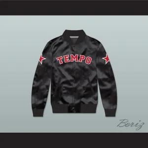 Missy Elliott Tempo Black Varsity Letterman Satin Bomber Jacket