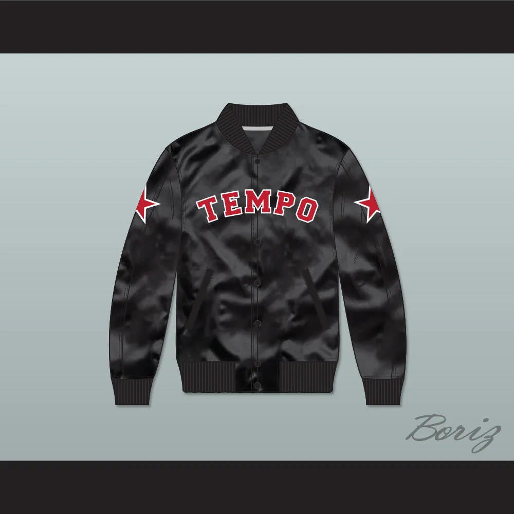 Missy Elliott Tempo Black Varsity Letterman Satin Bomber Jacket