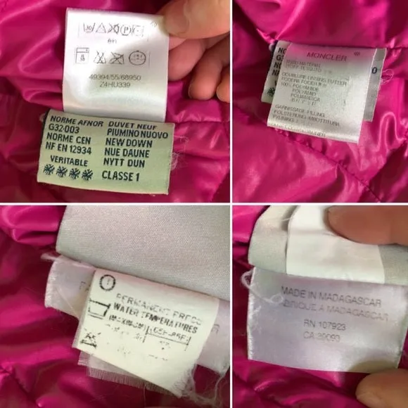 Moncler Bright Pink Goose Down Puffer Winter Coat