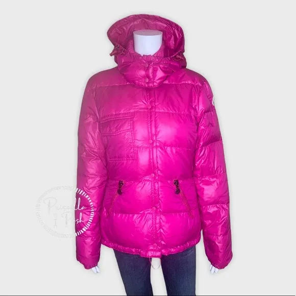 Moncler Bright Pink Goose Down Puffer Winter Coat