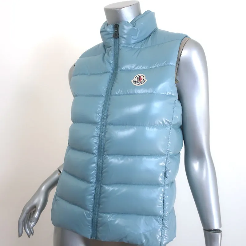 Moncler Ghany Down Puffer Vest Sky Blue Size 14 / Womens Small