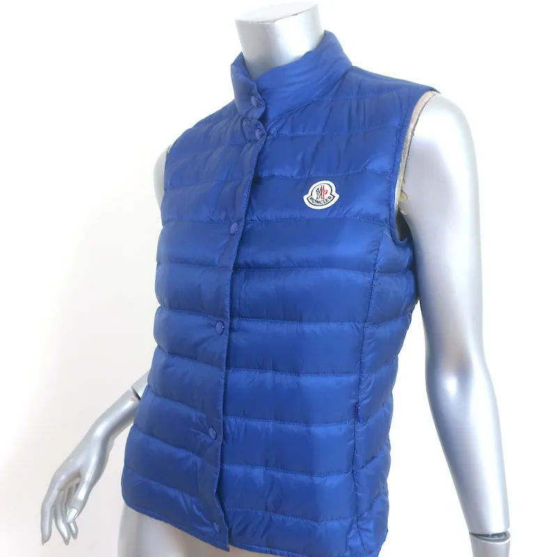Moncler Liane Down Puffer Vest Blue Size 1