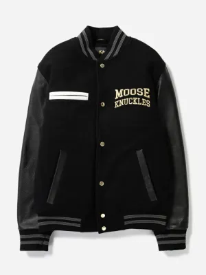 MOOSE KNUCKLES - EMBROIDERED PATCH VARSITY JACKET