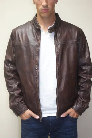Moto Leather Bomber Jacket