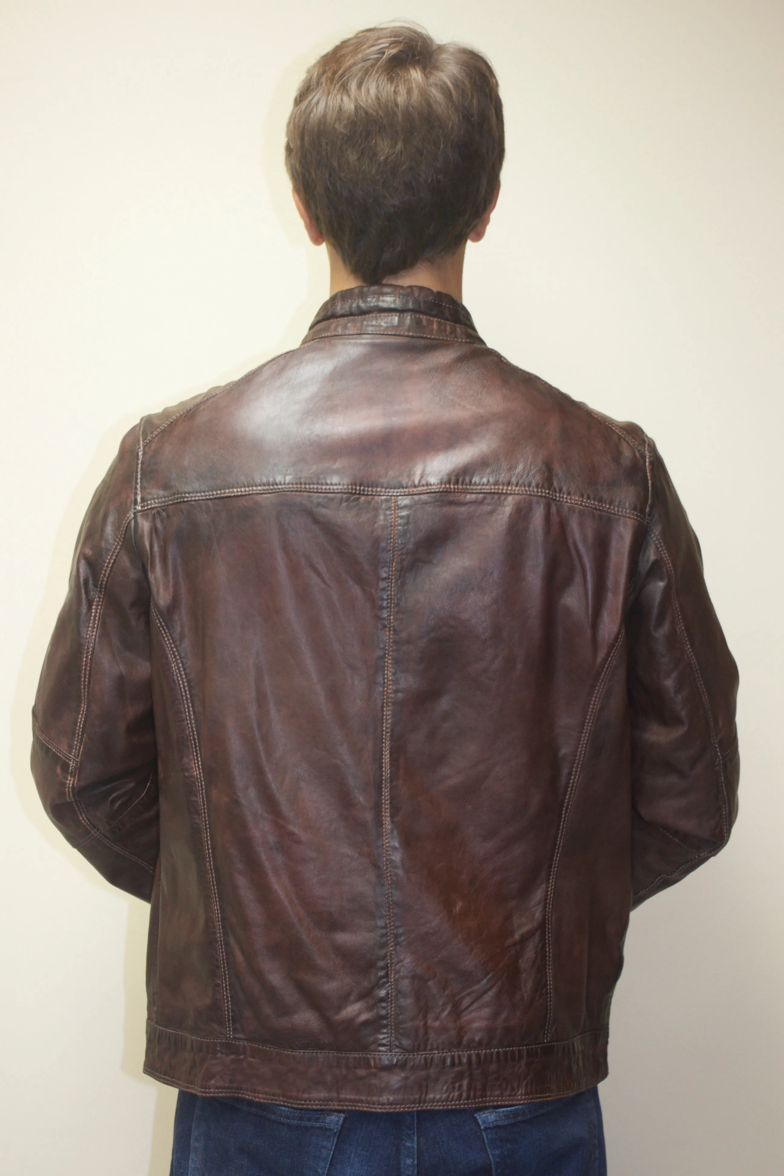 Moto Leather Bomber Jacket