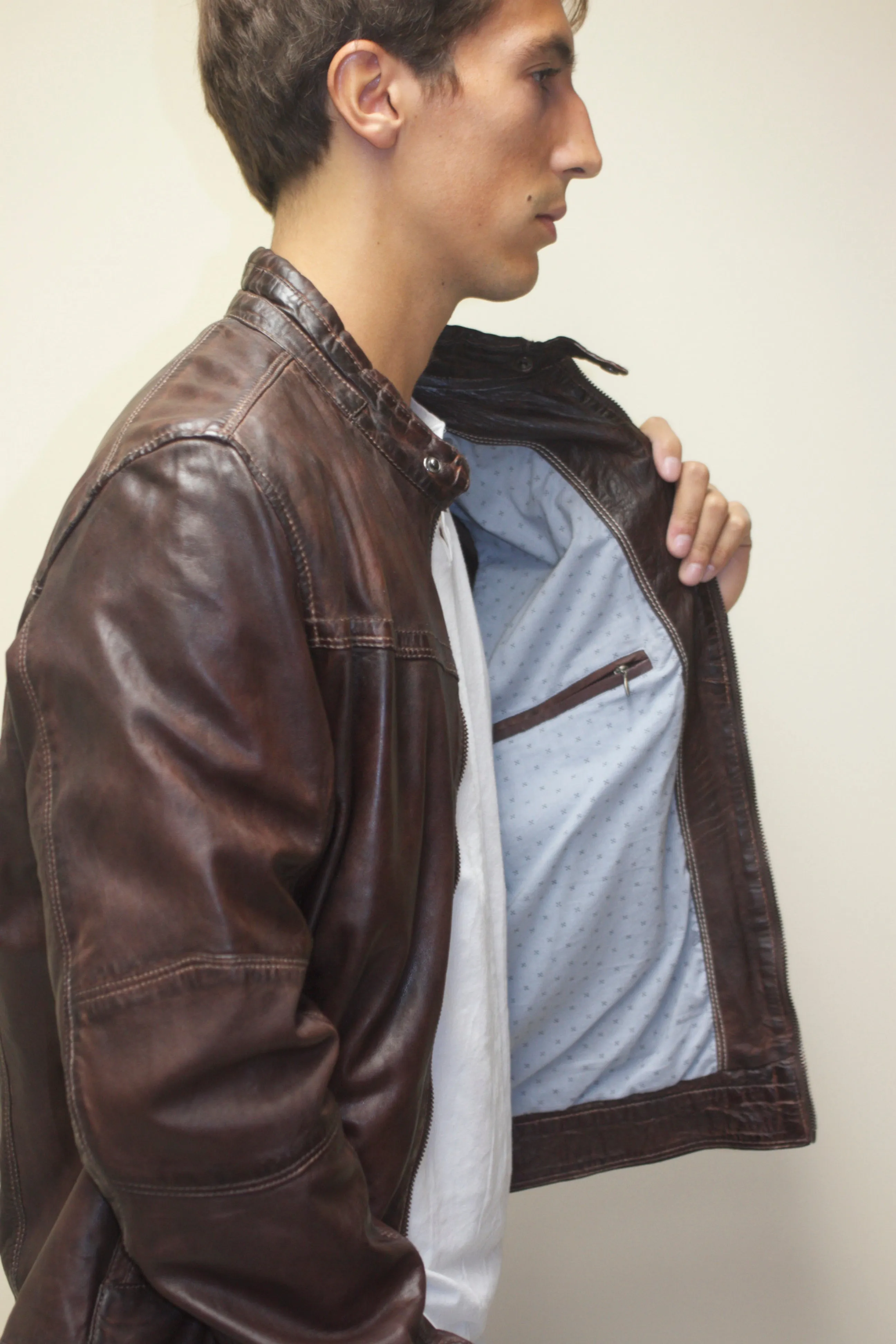 Moto Leather Bomber Jacket