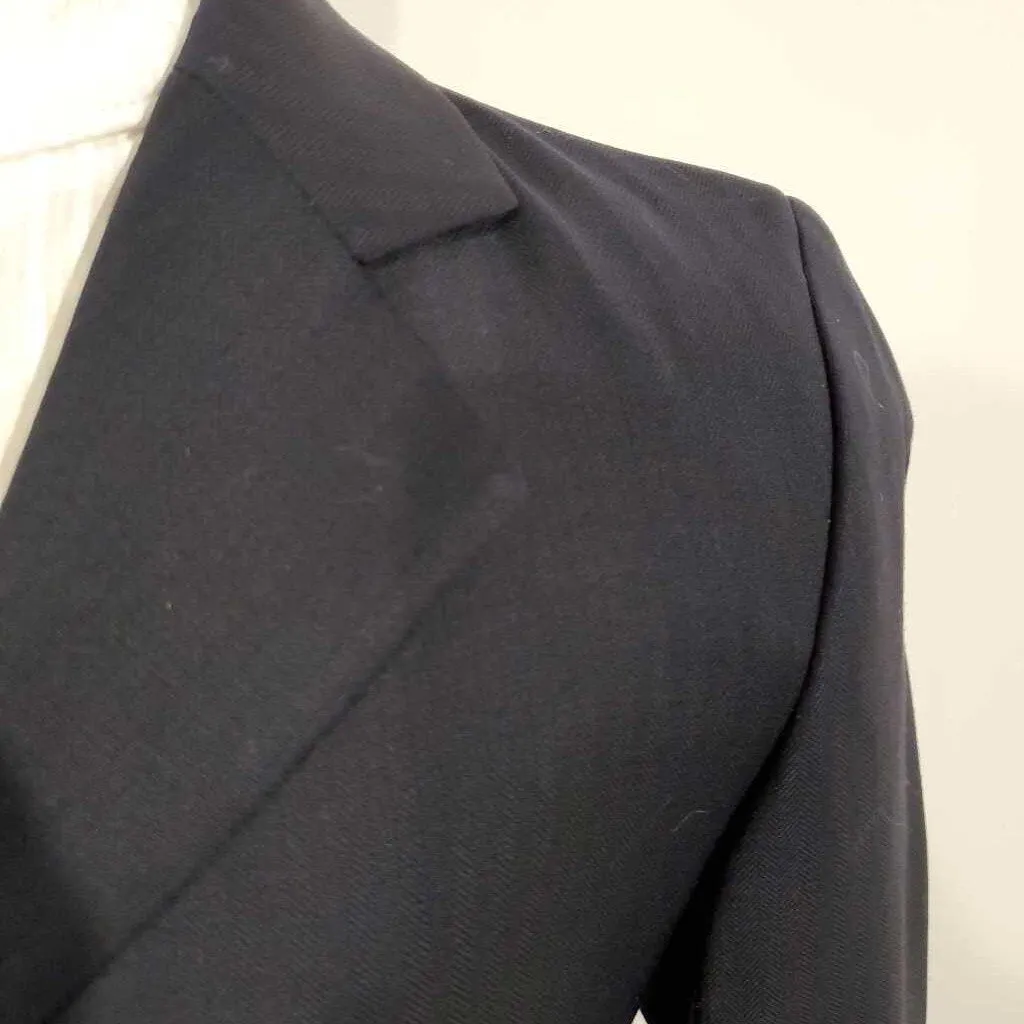 navy hunt coat with thick shadow stripe