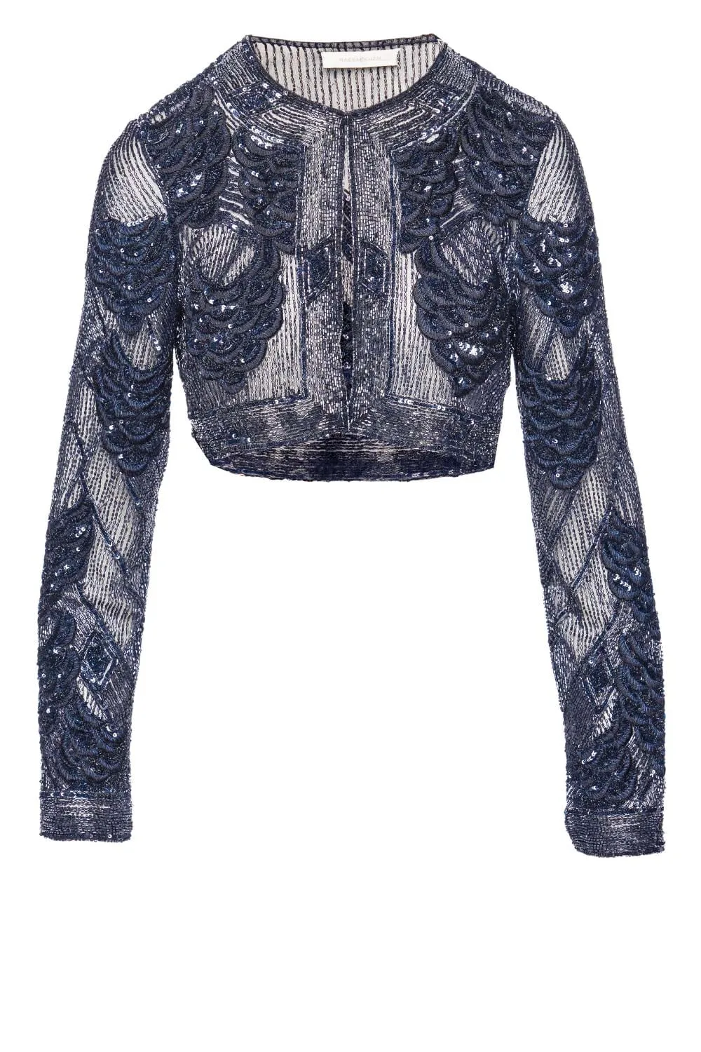 Navy Petal Bead Embroidered Bolero