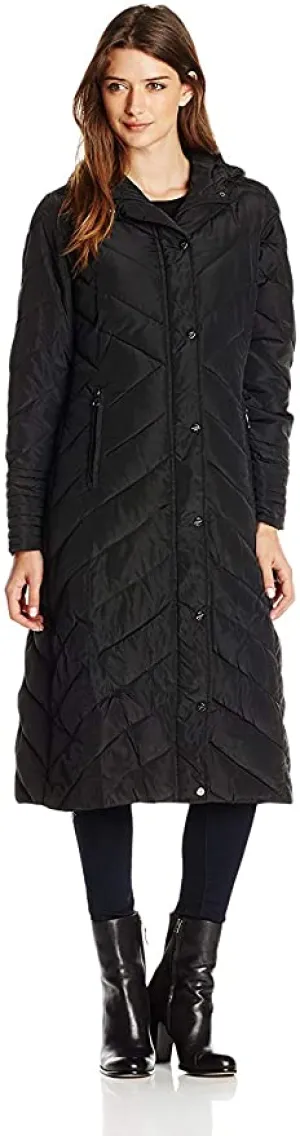 New Madden Girl Women's Plus Size Long Maxi Puffer Coat, Black, Sz 1X! Fits True