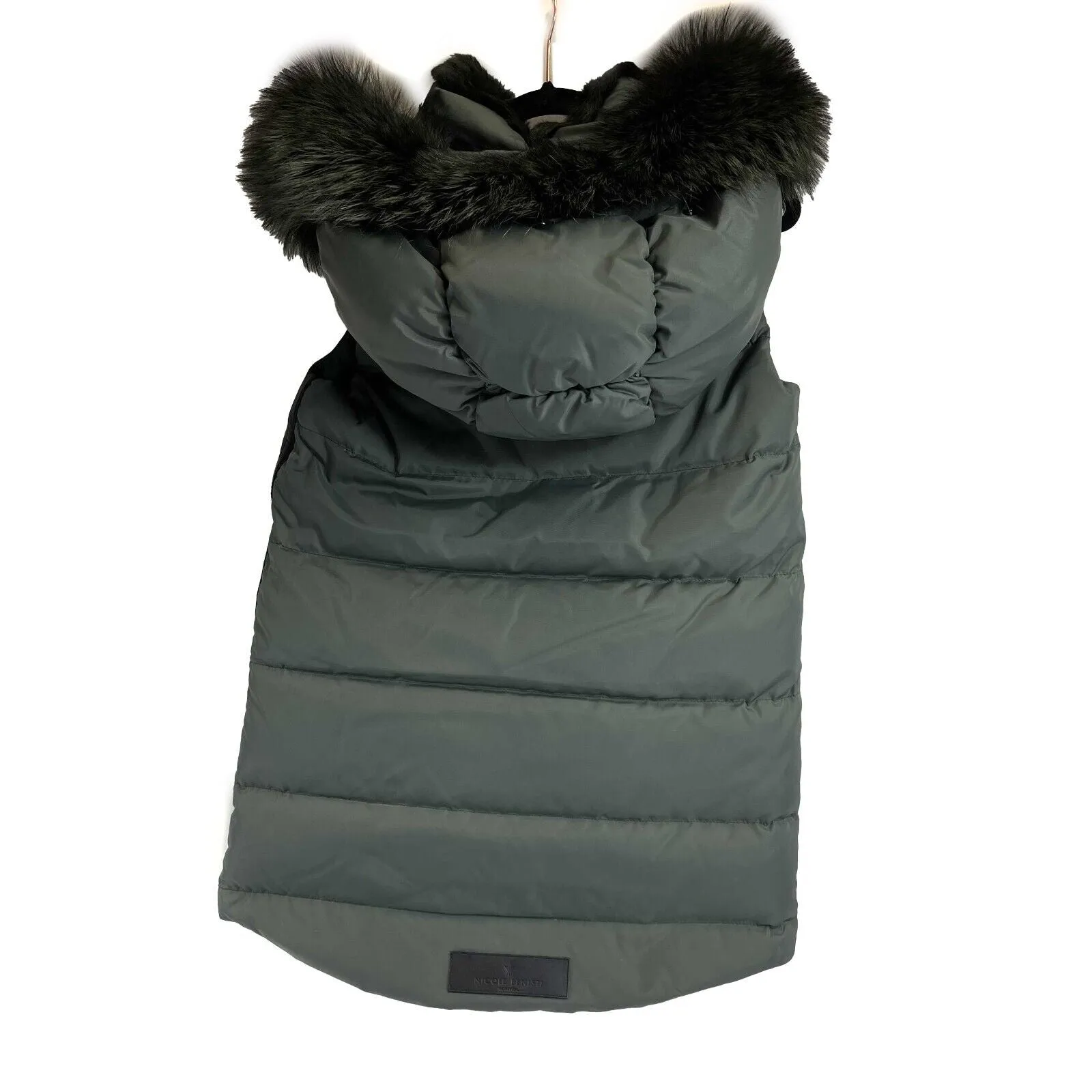 Nicole Benisti - Military Green Kaia Vest with Asiatic Rabbit and Silver Fox Fur