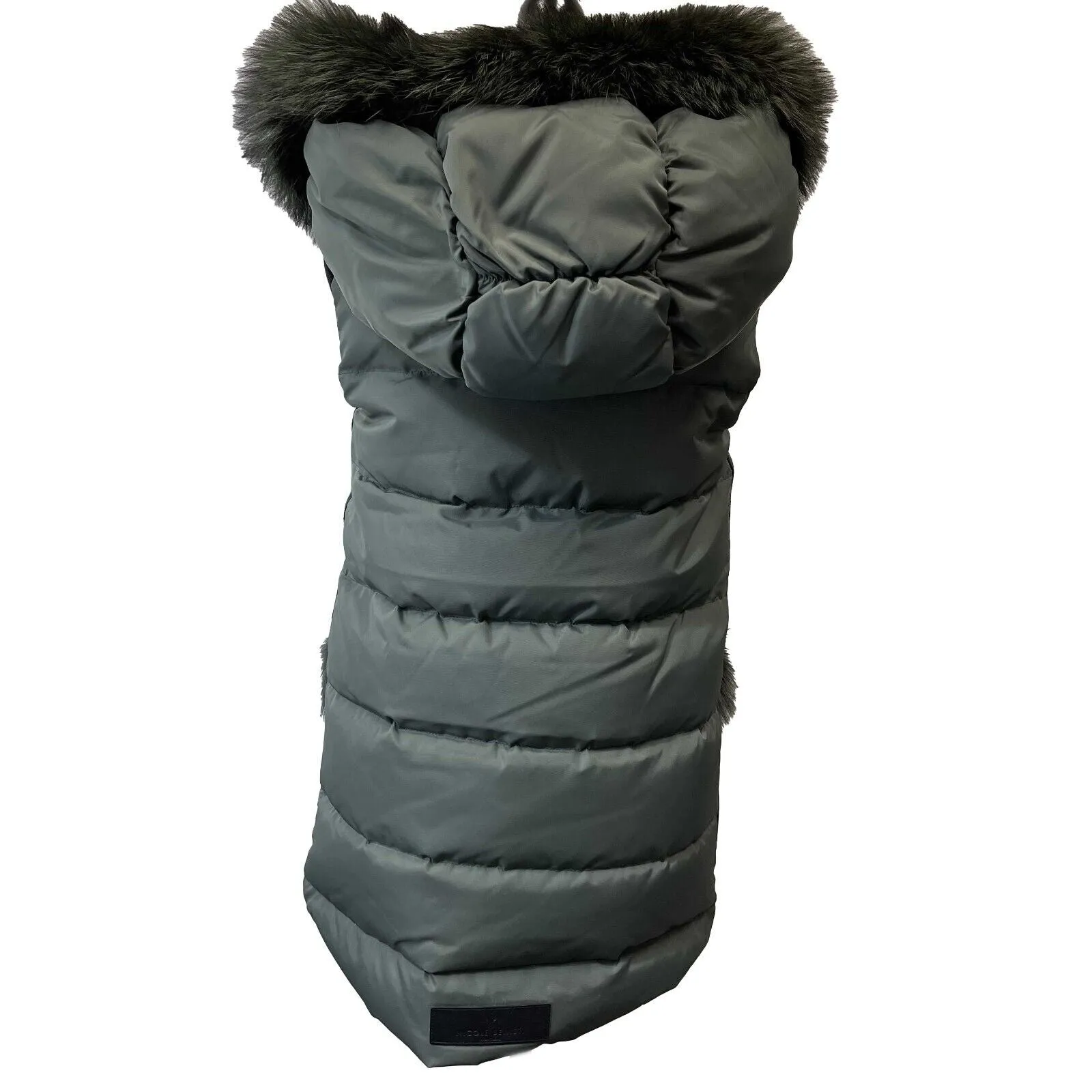 Nicole Benisti - Military Green Kaia Vest with Asiatic Rabbit and Silver Fox Fur