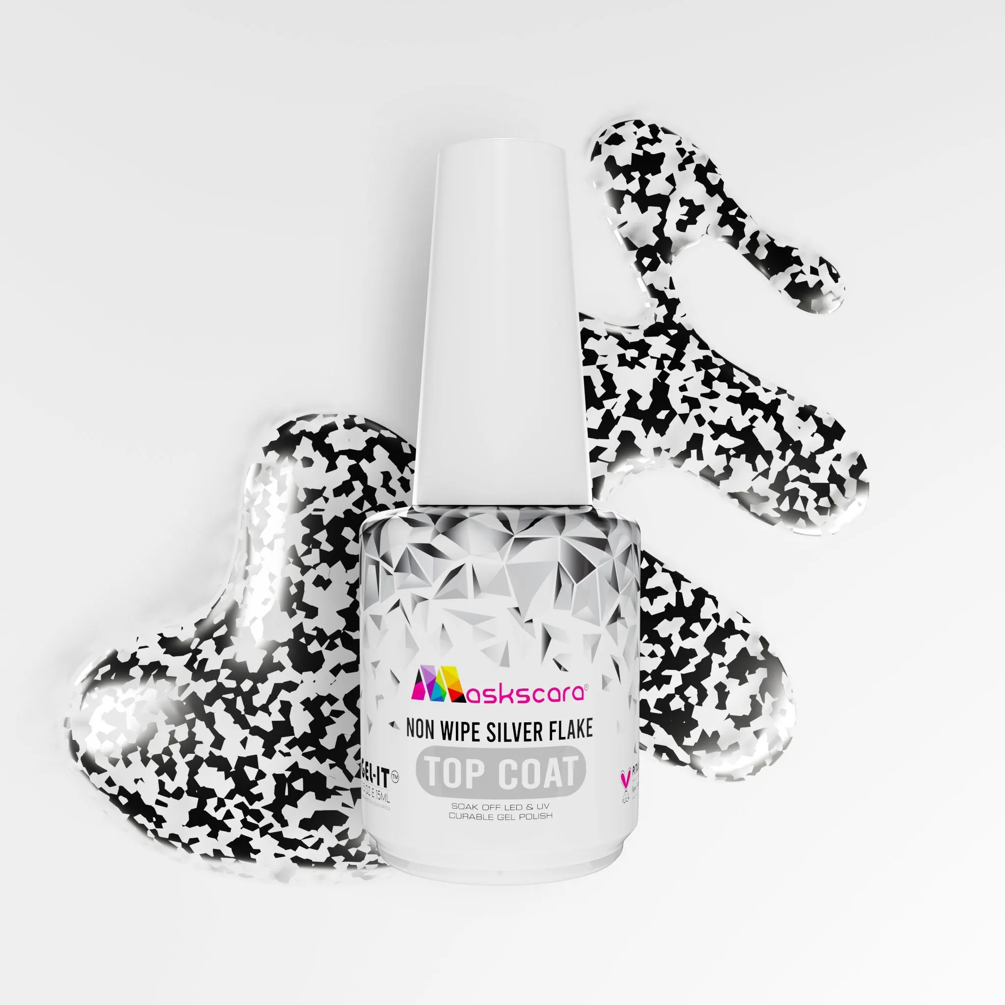 Non Wipe Top Coat - Silver Flake - 15ml